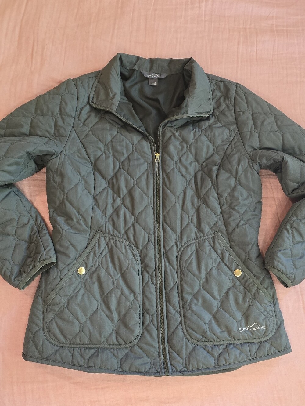 Eddie Bauer Quilted Utility Jacket in Dark Green